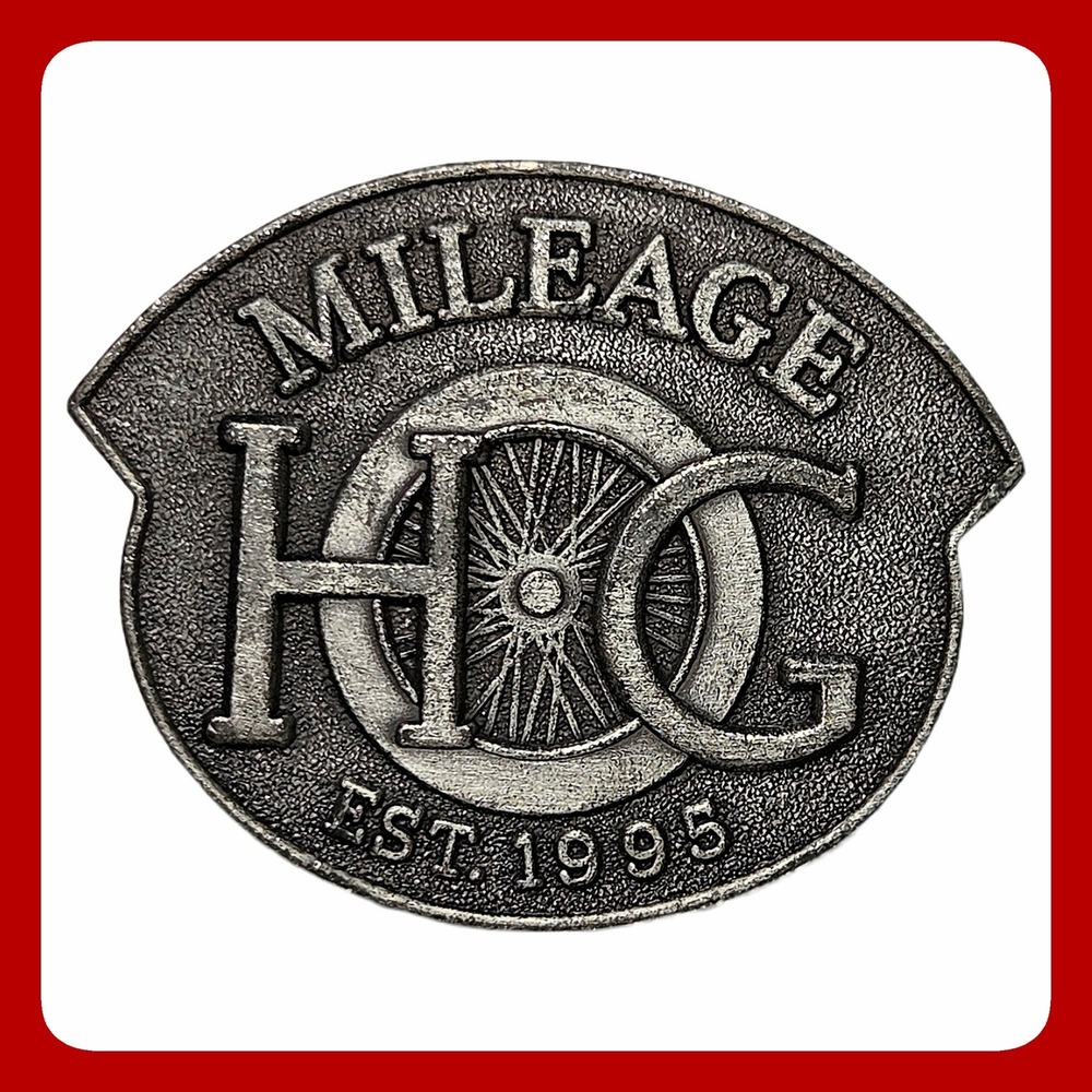 Harley Davidson HOG Mileage Pin Est 1995 Pewter Tone Motorcycle Biker Vest Badge